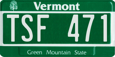 VT license plate TSF471