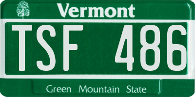 VT license plate TSF486