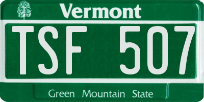 VT license plate TSF507