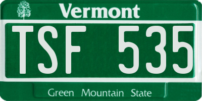 VT license plate TSF535