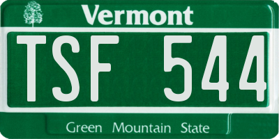 VT license plate TSF544