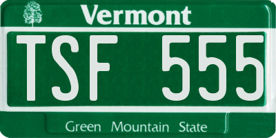 VT license plate TSF555