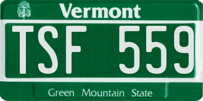 VT license plate TSF559