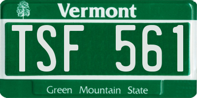 VT license plate TSF561