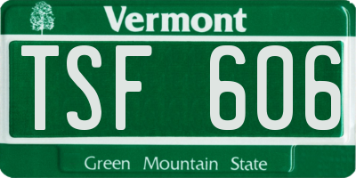 VT license plate TSF606
