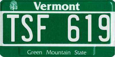 VT license plate TSF619