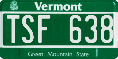 VT license plate TSF638
