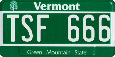 VT license plate TSF666
