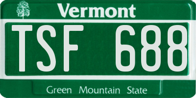 VT license plate TSF688