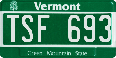 VT license plate TSF693