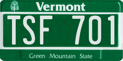 VT license plate TSF701