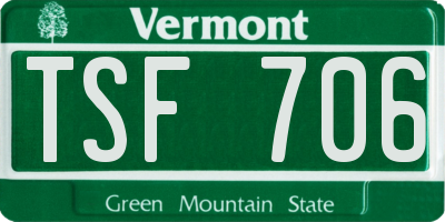 VT license plate TSF706