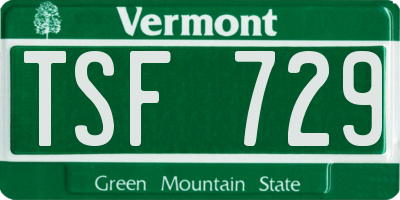 VT license plate TSF729