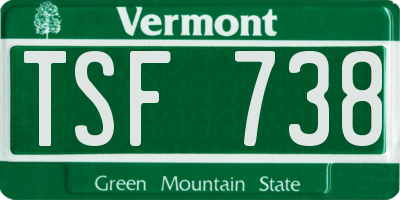 VT license plate TSF738