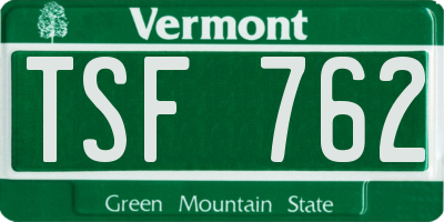 VT license plate TSF762