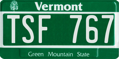 VT license plate TSF767