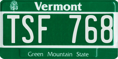 VT license plate TSF768