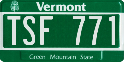VT license plate TSF771