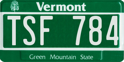 VT license plate TSF784
