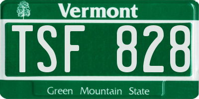 VT license plate TSF828
