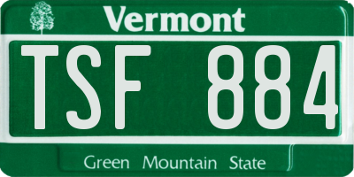 VT license plate TSF884