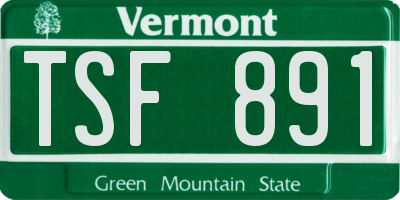 VT license plate TSF891