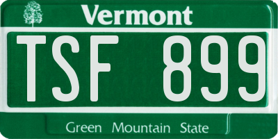 VT license plate TSF899