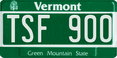 VT license plate TSF900