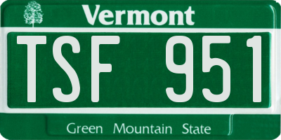 VT license plate TSF951