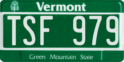 VT license plate TSF979