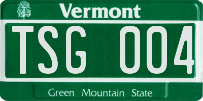 VT license plate TSG004