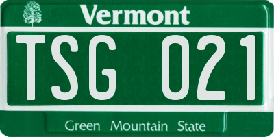 VT license plate TSG021