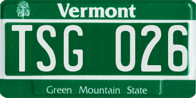 VT license plate TSG026