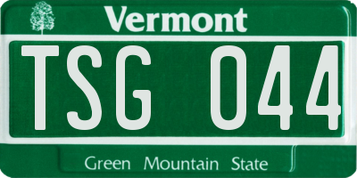 VT license plate TSG044