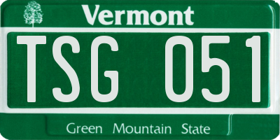 VT license plate TSG051