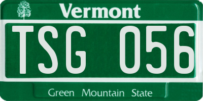 VT license plate TSG056