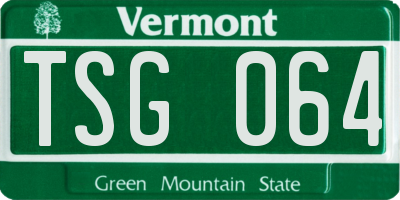 VT license plate TSG064