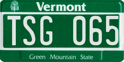 VT license plate TSG065