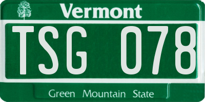 VT license plate TSG078