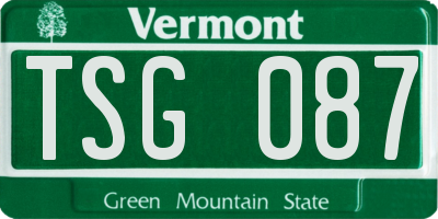 VT license plate TSG087
