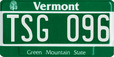 VT license plate TSG096