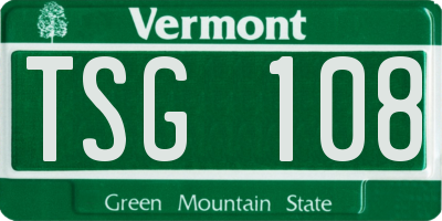 VT license plate TSG108
