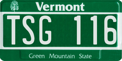 VT license plate TSG116
