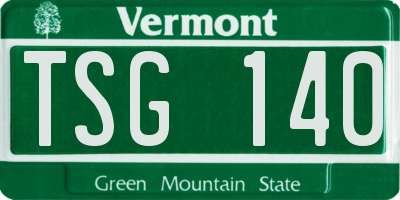 VT license plate TSG140