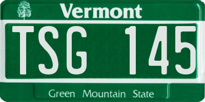 VT license plate TSG145