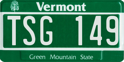 VT license plate TSG149