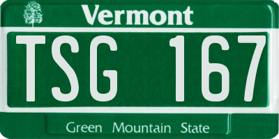 VT license plate TSG167