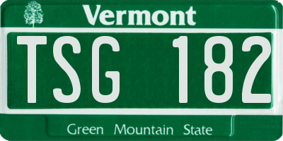VT license plate TSG182