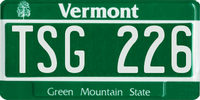 VT license plate TSG226