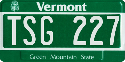 VT license plate TSG227